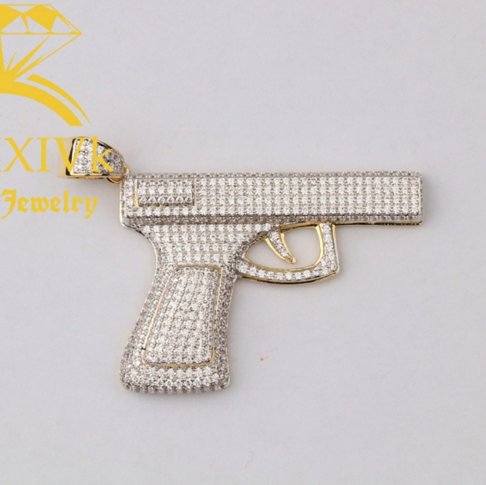 Iced Out Custom Gun Pistol Pendant